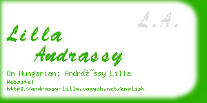 lilla andrassy business card